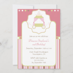Sweet-Kutsche Prinzessin Party Geburtstagseinladun Einladung
