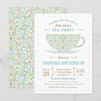 Sweet Lacy Teacup Baby Shower Gender Neutral Einladung