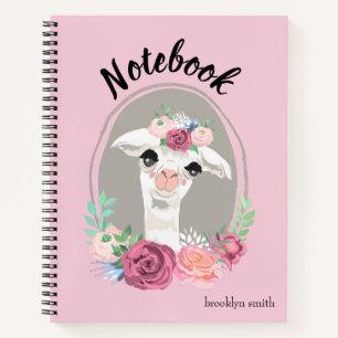 Sweet Lady Llama mit Rose Journal/ Notizblock