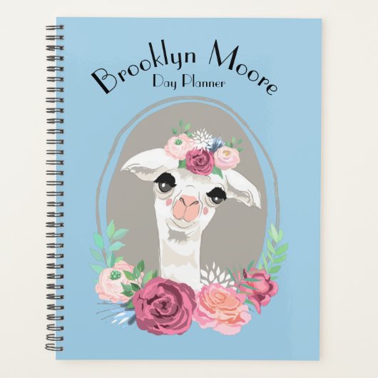 Sweet Lady Llama mit Rose Planer (Vorderseite)