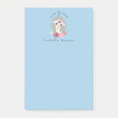 Sweet Lady Llama mit Rose Post-it Klebezettel (Vorderseite)