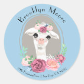 Sweet Lady Llama mit Rose Umschlag Aufkleber (Vorderseite)