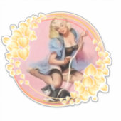 Sweet Lady mit Katzenaufklebern und Etiketten (Vorderseite)