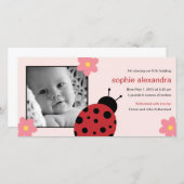Sweet Ladybug Baby Girl Geburtserklärung Ankündigung (Vorne/Hinten)