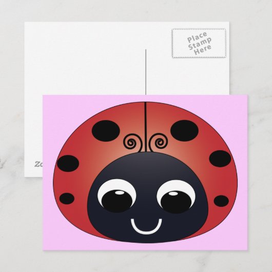 Sweet Ladybug Postcard Postkarte (Vorne/Hinten)