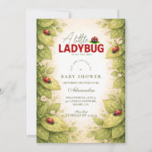 Sweet Ladybug Spring Baby Shower Einladung (Vorderseite)