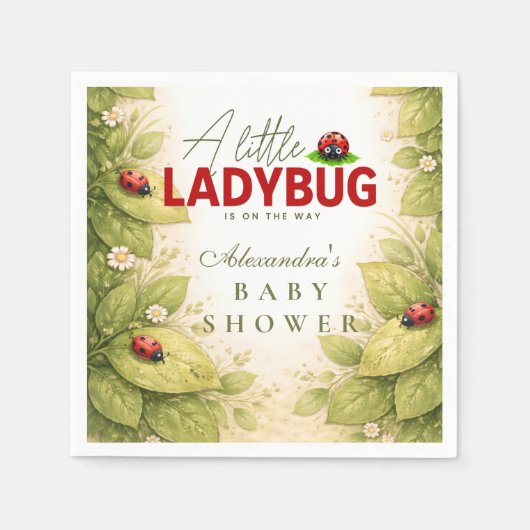 Sweet Ladybug Spring Baby Shower Serviette (Vorderseite)