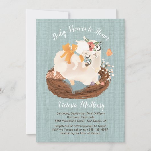 Sweet Lama und Momma Baby Dusche Einladungen (Vorderseite)