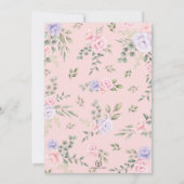 Sweet Lamb & Bunny Rabbit Soft Floral Baby Dusche Einladung (Rückseite)