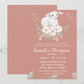 Sweet Lamb Greenery Kinderdusche Einladung (Vorne/Hinten)