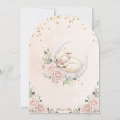 Sweet Lamb Moon Pink Blush Bloral Baby Showarm Einladung (Rückseite)