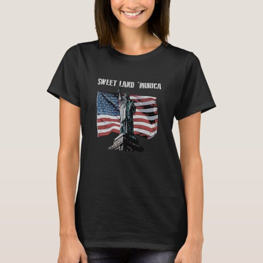 Sweet Land Murica Patriotic American Patriotism US T-Shirt (Vorderseite)