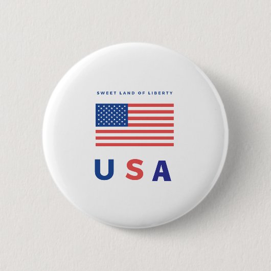 "Sweet Land of Liberty" - USA-Flagge Button (Vorderseite)