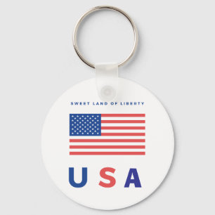 "Sweet Land of Liberty" - USA-Flagge Schlüsselanhänger
