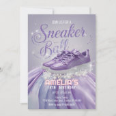 Sweet Lavender Birthday Sneaker Ball Party Einladung (Vorderseite)