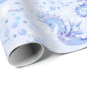 Sweet Lavender Blue Seepferd Nautic Ocean Geschenkpapier (Rolleneckpunkt)