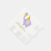 Sweet Lavender Elephant Birthday Party Serviette (Ecke)