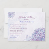 Sweet Lavender Hydrangea Brautparty Einladung (Vorderseite)