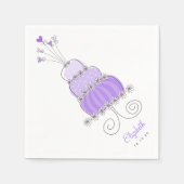 Sweet Lavender Wedding Cake Brautparty Party Serviette (Vorderseite)