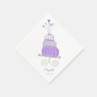 Sweet Lavender Wedding Cake Brautparty Party Serviette