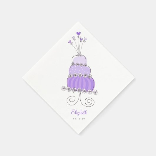 Sweet Lavender Wedding Cake Brautparty Party Serviette (Ecke)