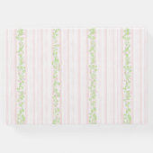 Sweet Leaf Wappen mit rosa Bogen | Monogramm-Hochz Gästebuch (Rückseite)