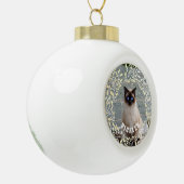 Sweet Leafy Botanical Wreath Pet Cat Holiday Keramik Kugel-Ornament (Links)