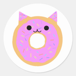 Sweet Leckerei Cat: Cartoon Doughnut Cat Sticker