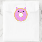 Sweet Leckerei Cat: Cartoon Doughnut Cat Sticker (Tasche)