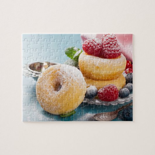 Sweet Leckerei Raspberry Blueberry Dusted Donuts Puzzle (Horizontal)