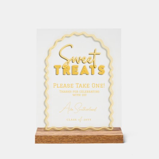 Sweet Leckerei Wavy Arch Yellow Neon Graduation Pa Acrylschild (Vorderseite)