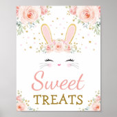Sweet Leckereien / Niedliches Kaninchen Blush Gold Poster (Vorne)