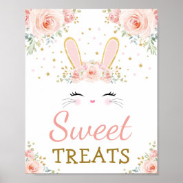 Sweet Leckereien / Niedliches Kaninchen Blush Gold Poster