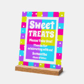 Sweet Leckereien Retro Neon Graduation Party Acrylschild (Winkel)