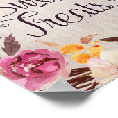 Sweet Leckereien Rustic Boho Floral Brautparty Sig Poster (Ecke)