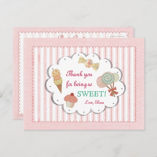 Sweet Leckereien Vielen Dank Postcard Postkarte (Vorne/Hinten)