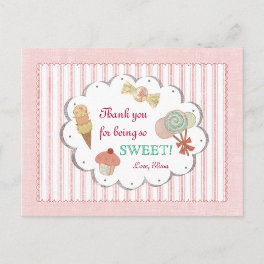 Sweet Leckereien Vielen Dank Postcard Postkarte (Vorderseite)