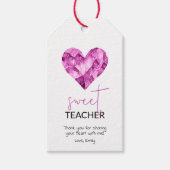 Sweet Lehrer mit lila Wasserfarbenherz Geschenkanhänger (Vorderseite)