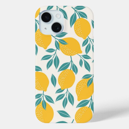 Sweet Lemon Branches Muster Case-Mate iPhone Hülle (Rückseite)
