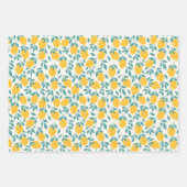 Sweet Lemon Branches Muster Geschenkpapier Set (Vorderseite 3)