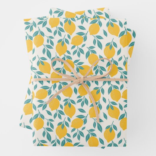 Sweet Lemon Branches Muster Geschenkpapier Set (Beispiel)
