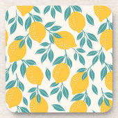 Sweet Lemon Branches Muster Getränkeuntersetzer (Vorderseite)