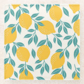Sweet Lemon Branches Muster Glasuntersetzer (Vorderseite)