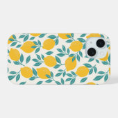 Sweet Lemon Branches Muster iPhone 15 Hülle (Rückseite (Horizontal))