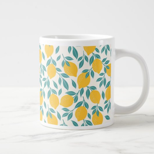 Sweet Lemon Branches Muster Jumbo-Tasse (Rechts)