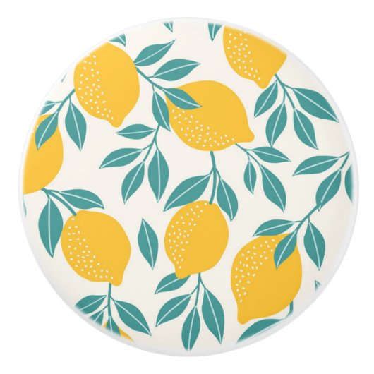 Sweet Lemon Branches Muster Keramikknauf (Vorderseite)