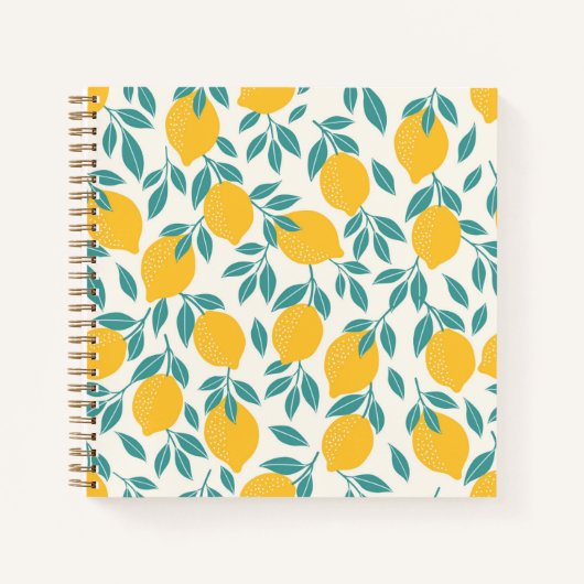 Sweet Lemon Branches Muster Notizblock (Vorderseite)