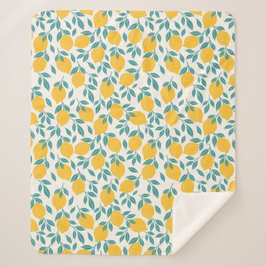 Sweet Lemon Branches Muster Sherpadecke (Vorderseite)