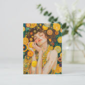 Sweet Lemon Dreams Klimt Style AI Postkarte (Stehend Vorderseite)
