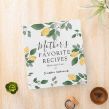 Sweet Lemon & Greenery Mother's Rezept Kochbuch